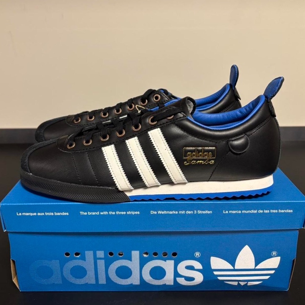 Adidas Unisex Black and White Samba 62 Sneakers